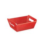 Cesta de Cartão Cristalino Vermelho m 22x15x9 - 1 Un