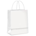 Sacola Papel Branco m 26x19,5x9,5  - 50 Un