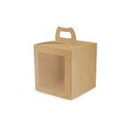 Caixa para Mini Bolos com Visor Kraft 20x20  - 50 Un
