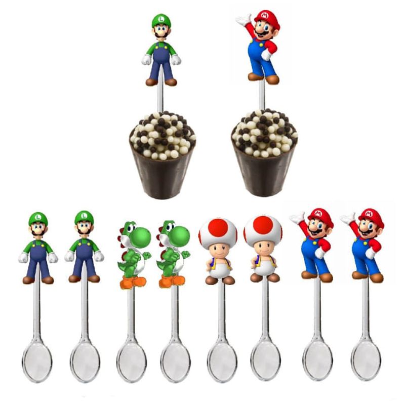 Festa Super Mario - Mini Colher Decorada - 8 Un