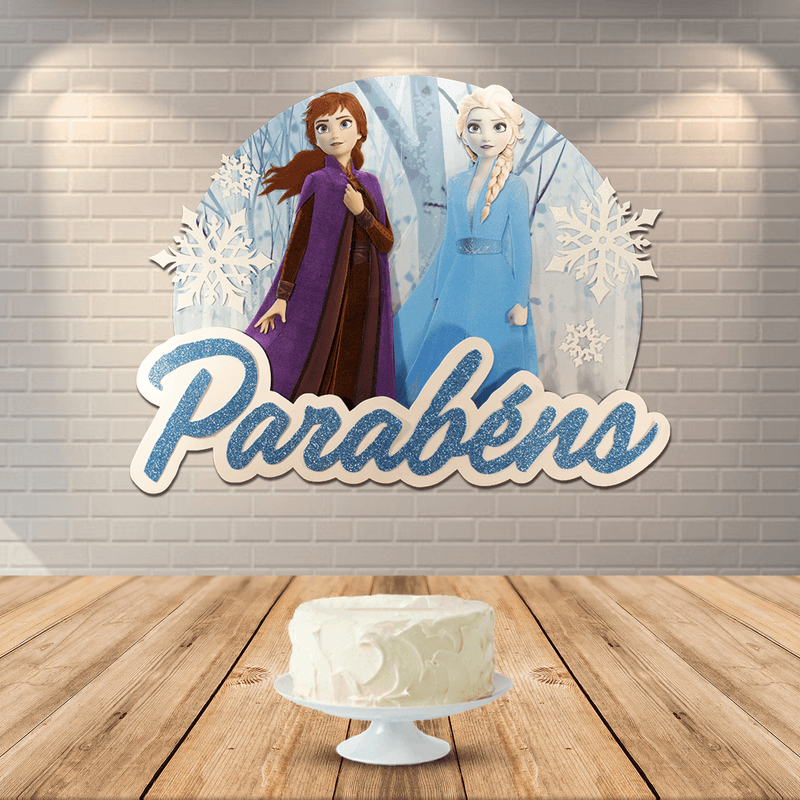 Painel Parabéns para Decoração Festa Frozen 2 - 1 Un