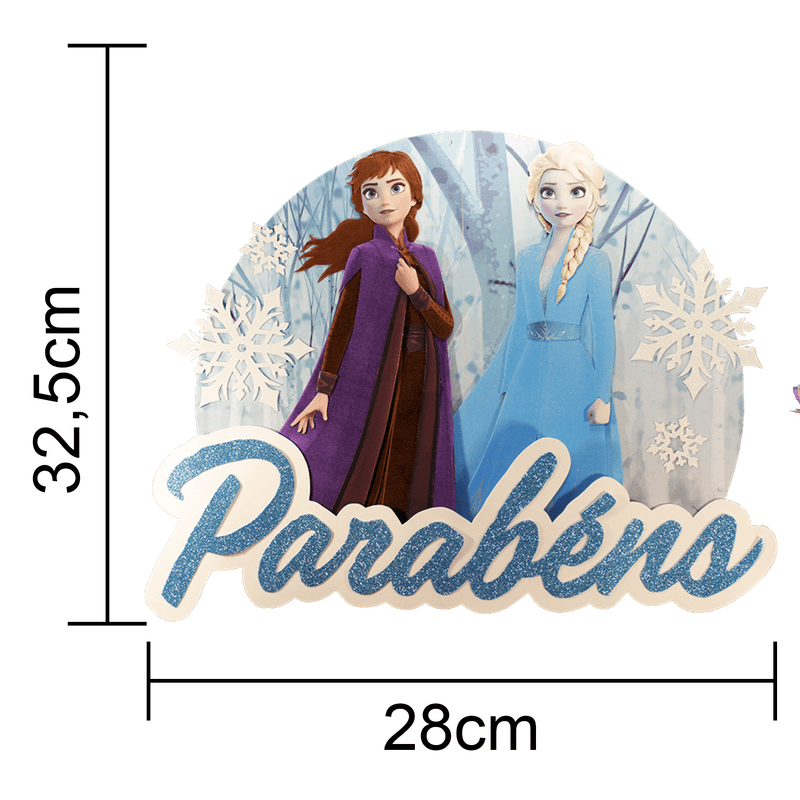 Painel Parabéns para Decoração Festa Frozen 2 - 1 Un