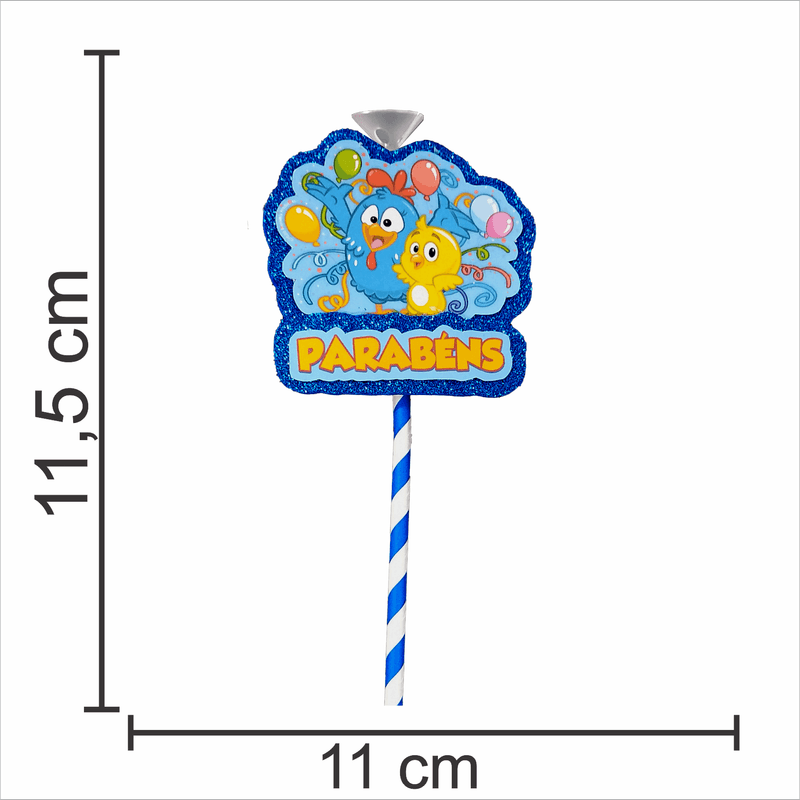 Topo de Bolo Decorativo 3D para Festa Galinha Pintadinha - 1 Un