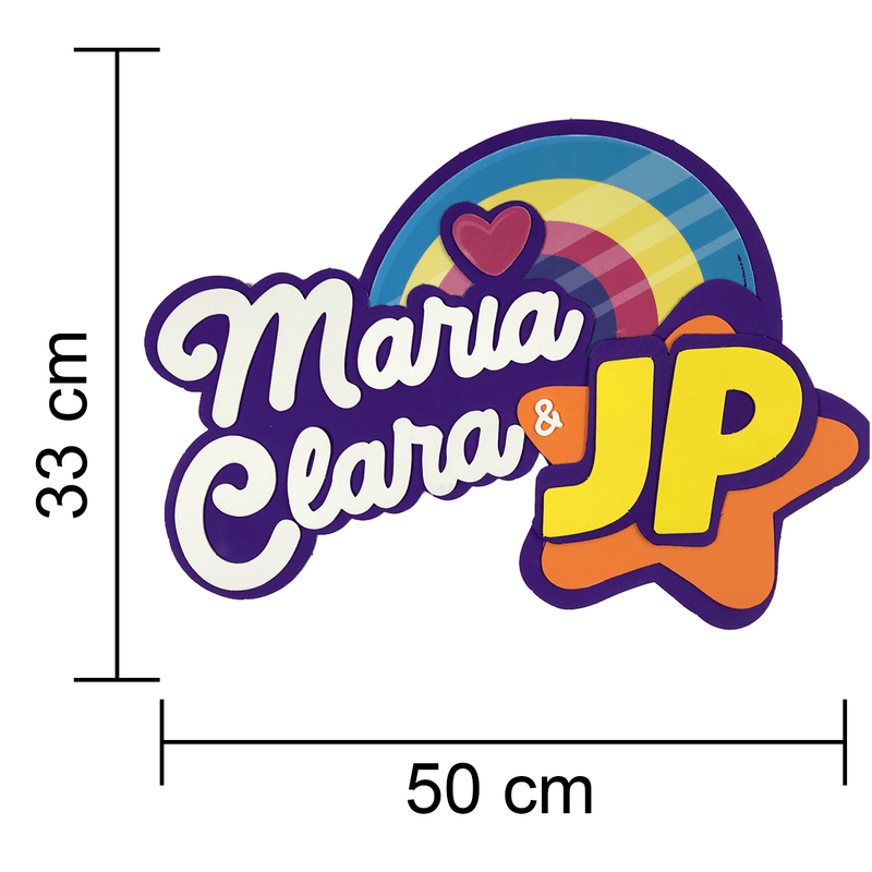 Painel Relevo para Decoração Festa Maria Clara e JP Logo