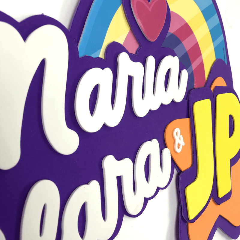 Painel Relevo para Decoração Festa Maria Clara e JP Logo