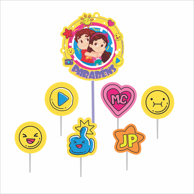 Topo de Bolo Decorativo Impresso para Festa Maria Clara e JP - 1 Un