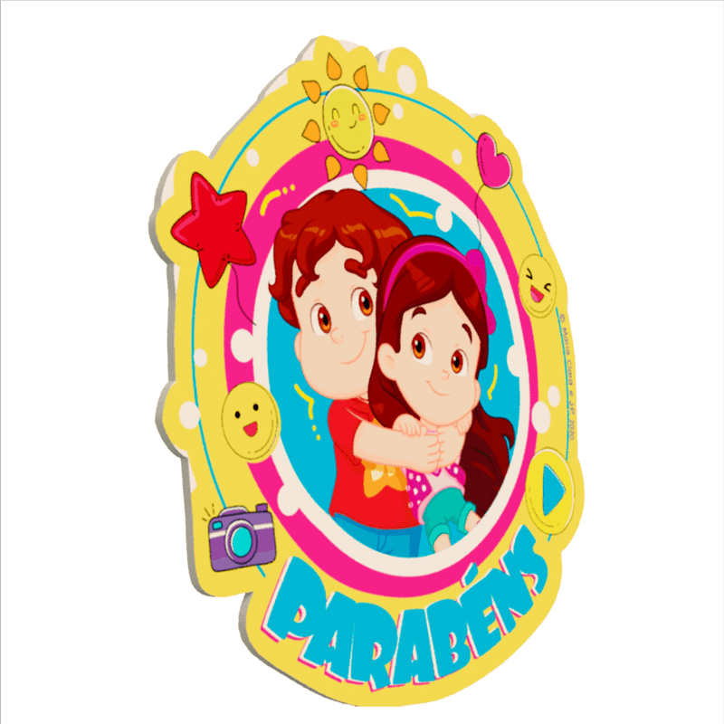 Topo de Bolo Decorativo Impresso para Festa Maria Clara e JP - 1 Un