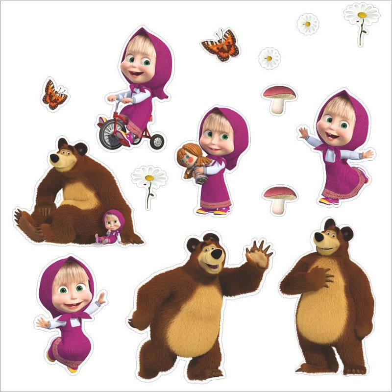 Kit de pequenos painéis para decoração Masha e o Urso - 1 Un