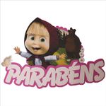 Painel Parabéns para Decoração Festa Masha e o Urso - 1 Un