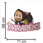 Painel Parabéns para Decoração Festa Masha e o Urso - 1 Un