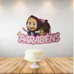 Painel Parabéns para Decoração Festa Masha e o Urso - 1 Un