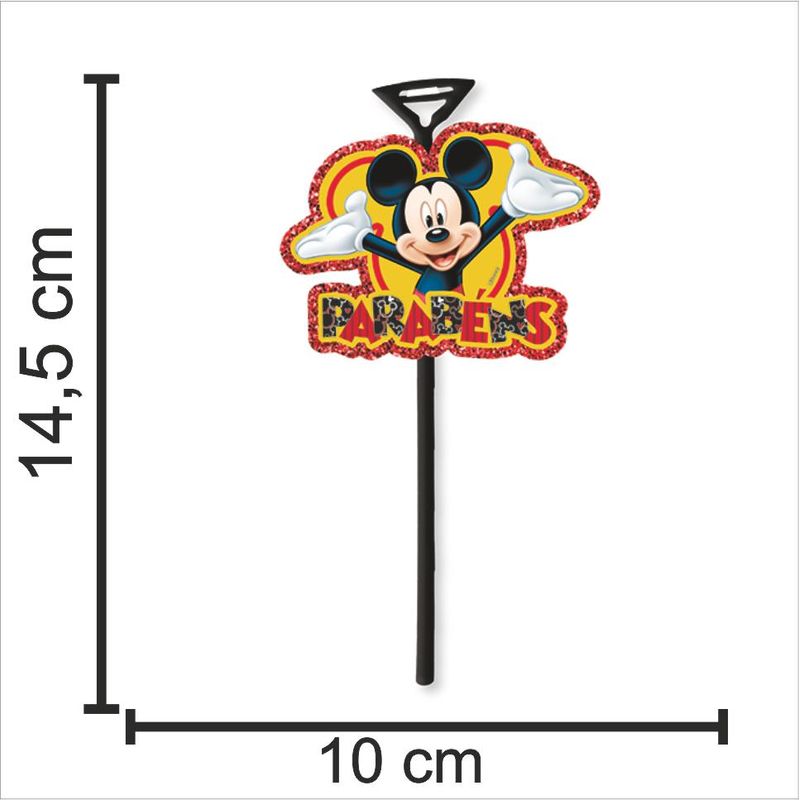 Topo de Bolo Decorativo 3D para Festa Mickey - 1 Un