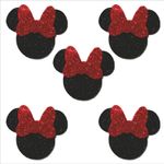 Aplique Glitter para Decoração Minnie Orelhas - 5 Un