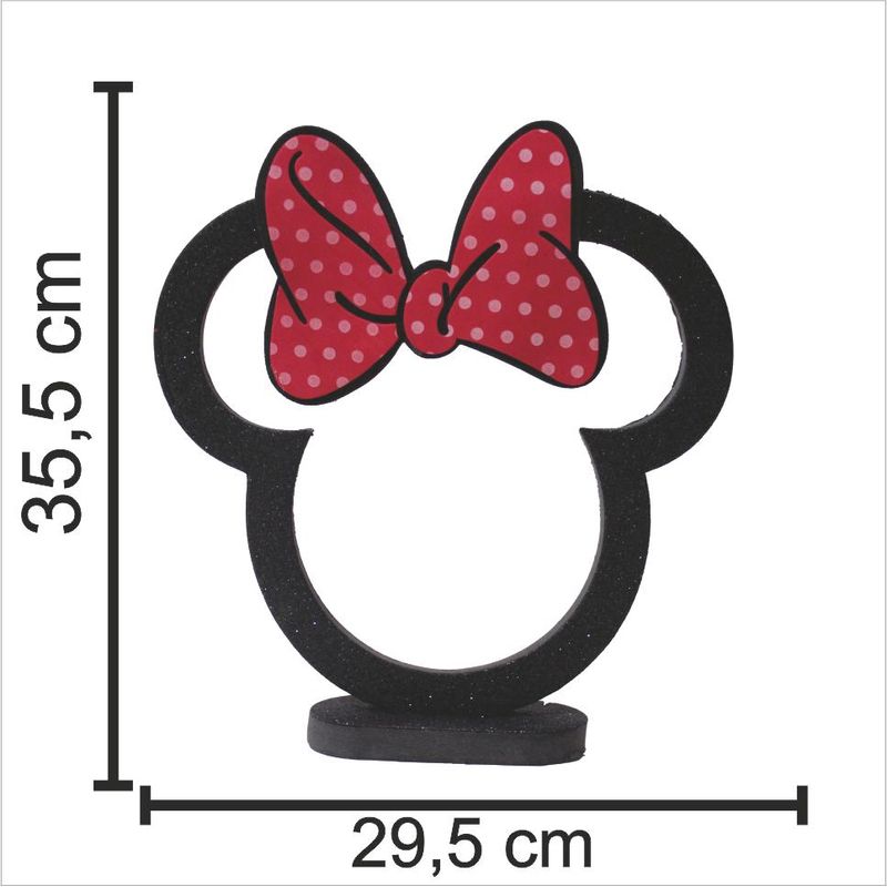 Enfeite Grande para Festa Minnie com Glitter - 1 Un