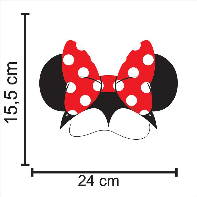 Adereço Divertido e Lembrancinha para Festa Máscara Minnie - 1 Un