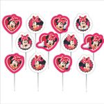 Palitos Decorativos Impressos para Docinhos Festa Minnie - 12 Un