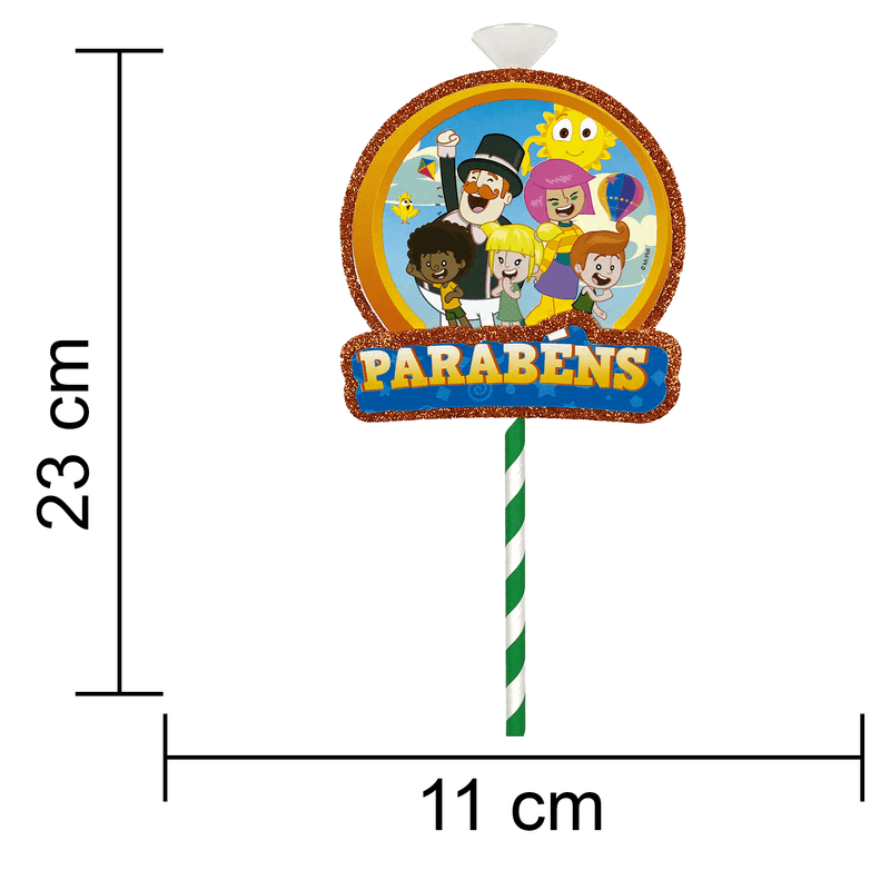 Topo de Bolo Decorativo 3D para Festa Mundo Bita - 1 Un