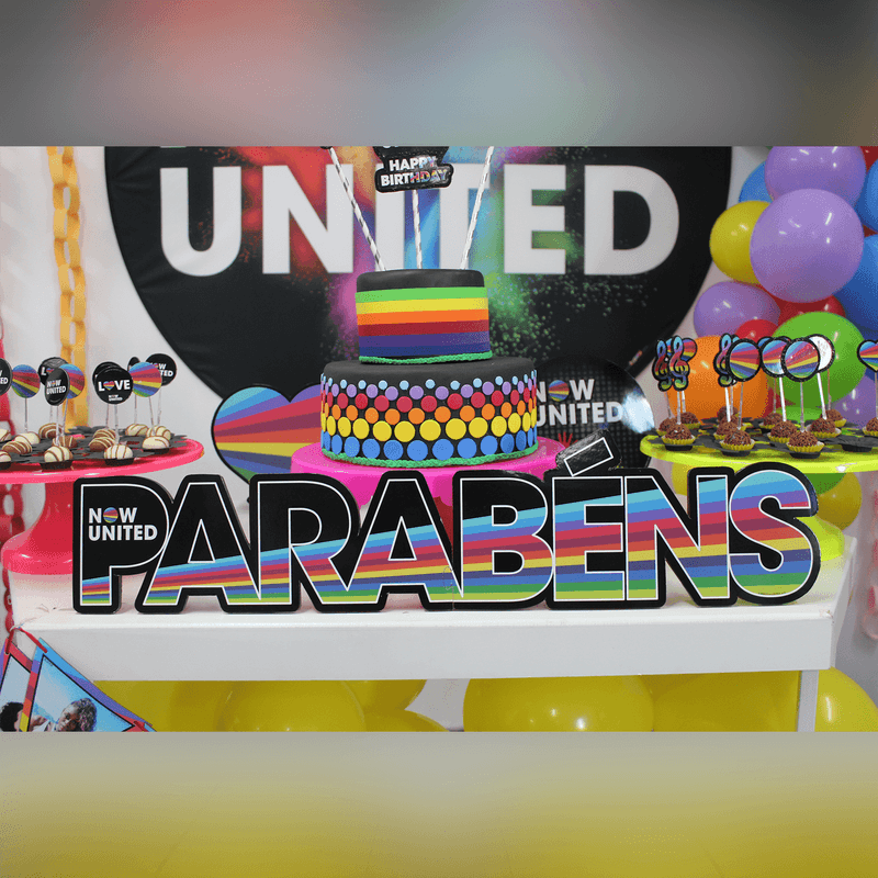 Decoração para Festa Enfeite Impresso Parabéns Now United - 1 Un