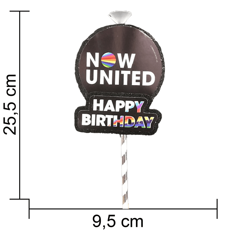 Topo de Bolo Decorativo 3D para Festa Now United - 1 Un