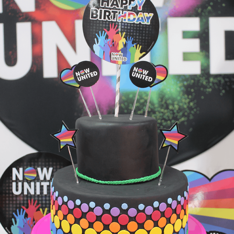 Topo de Bolo Decorativo Impresso para Festa Now United - 1 Un