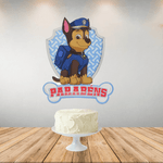 Painel Parabéns para Decoração Festa Patrulha Canina Chase - 1 Un