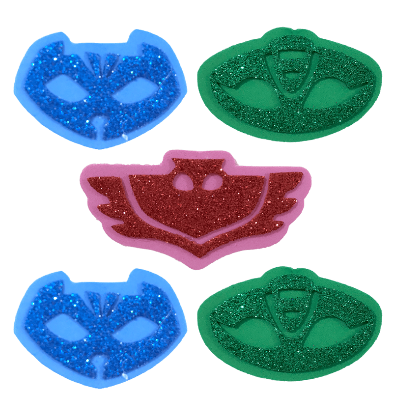 Aplique Glitter para Decoração PJ Masks - 5 Un