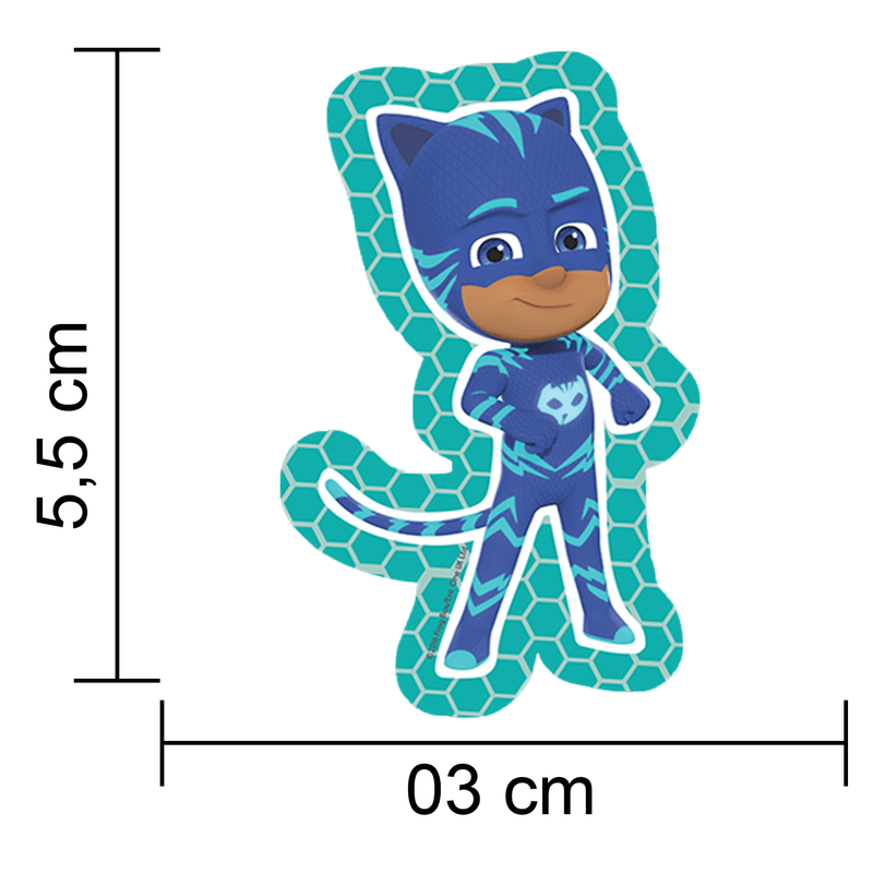 Aplique Impresso para Decoração Festa PJ Masks - 12 Un