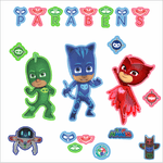 Kit de Painéis para Festa Decoração PJ Masks - 1 Un