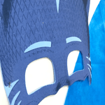 Adereço Divertido Festa Máscara e Capa PJ Masks Menino Gato - 1 Un