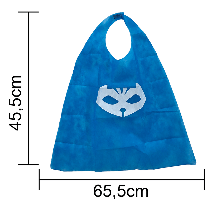 Adereço Divertido Festa Máscara e Capa PJ Masks Menino Gato - 1 Un