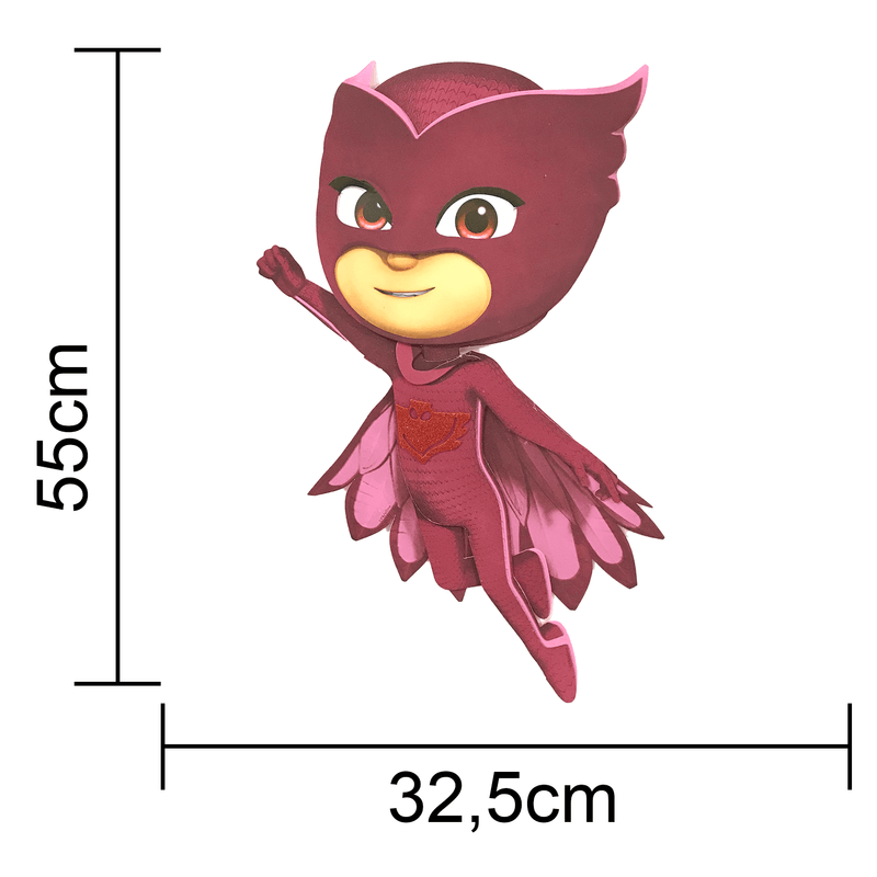 Painel Relevo para Decoração Festa Pj Masks Corujita - 1 Un