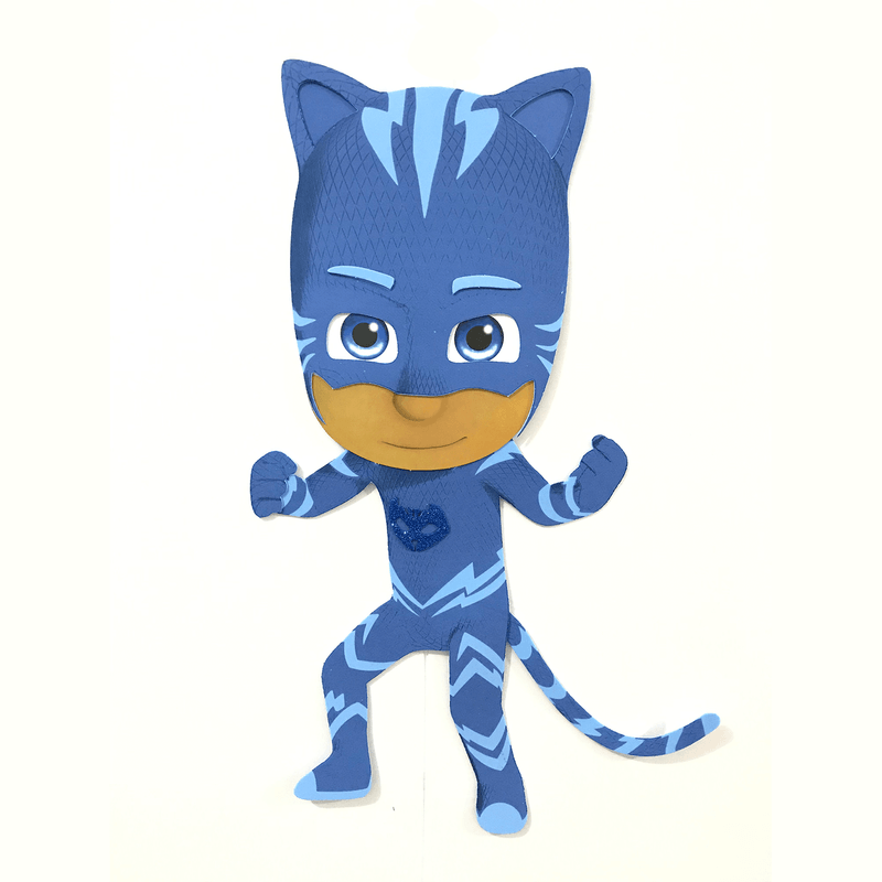 Painel Relevo para Decoração Festa Pj Masks Menino Gato - 1 Un