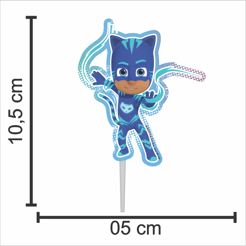 Topo de Bolo Decorativo Impresso para Festa Pj Masks - 1 Un