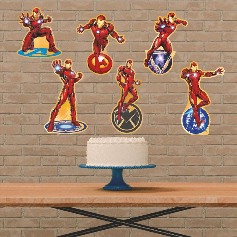 Kit Enfeite Impresso Festa Decoração Vingadores Homem Ferro - 1 Un