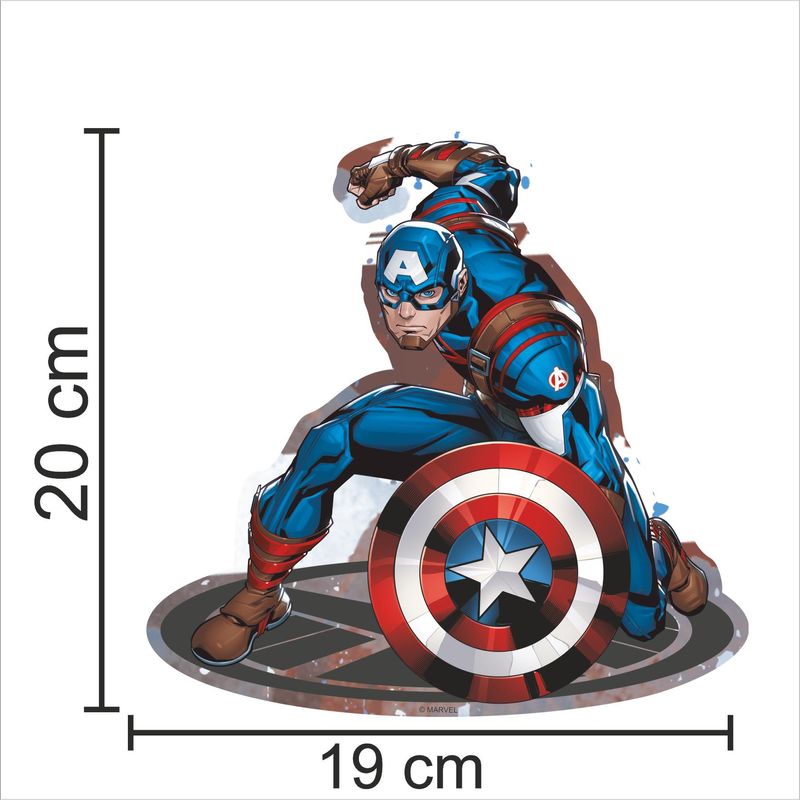 Kit de pequenos painéis decoração Vingadores Capitao America - 1 Un