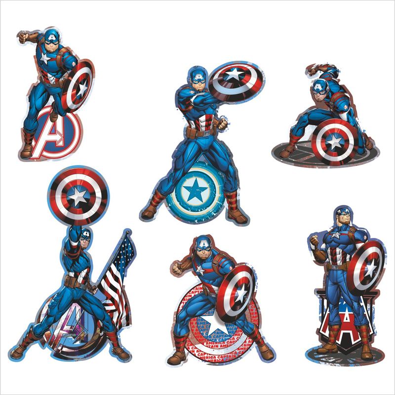 Kit de pequenos painéis decoração Vingadores Capitao America - 1 Un