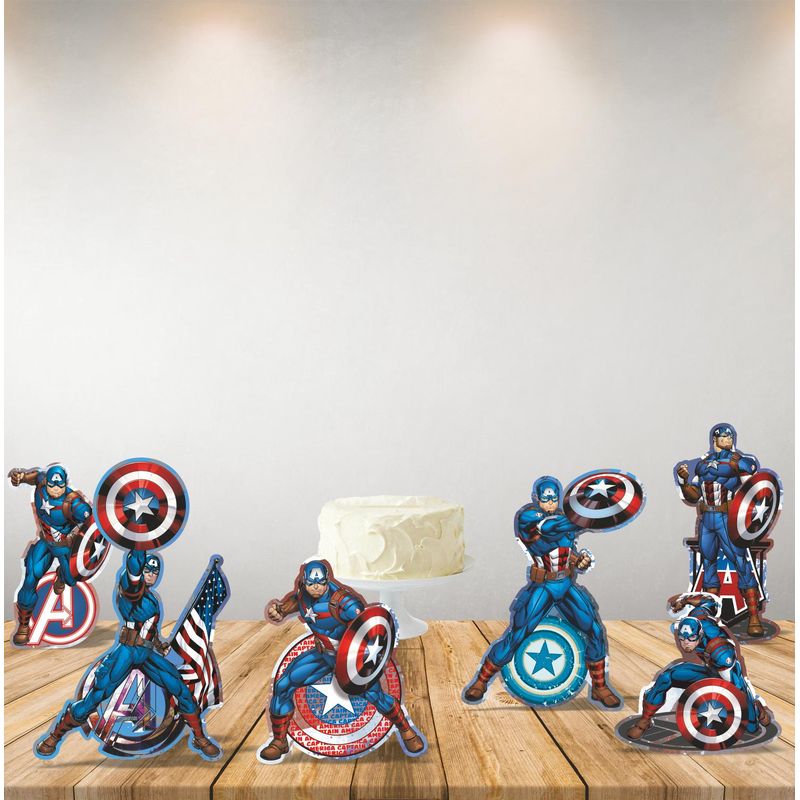 Kit de pequenos painéis decoração Vingadores Capitao America - 1 Un