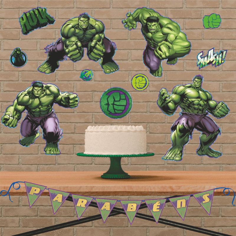 Kit de Painéis para Festa Decoração Vingadores Hulk - 1 Un