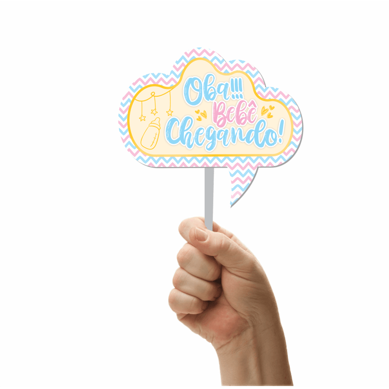 Kit de Plaquinhas divertidas para foto Cha Revelação - 1 Un