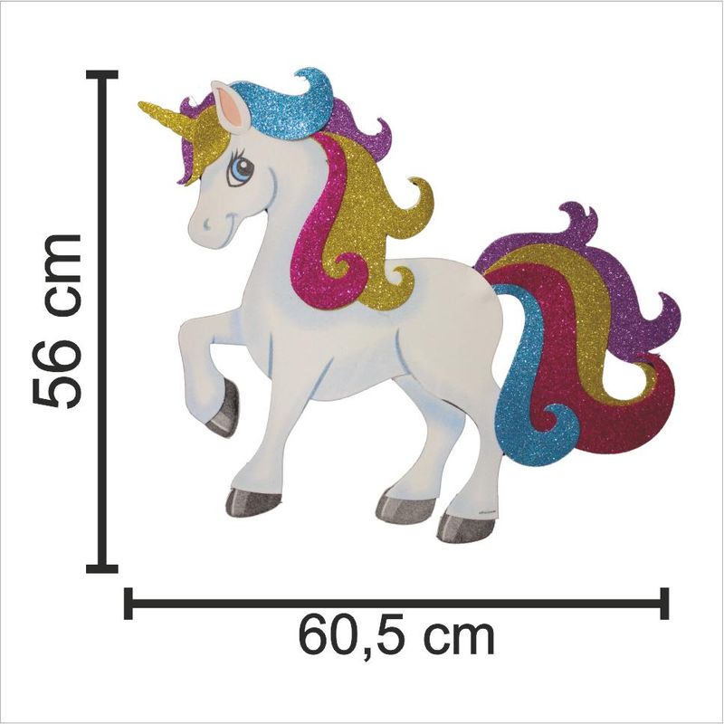 Painel Relevo para Decoração Festa Unicórnio Modelo 2 - 1 Un