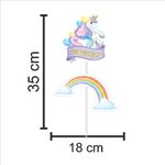 Topo de Bolo Decorativo Impresso para Festa Unicornio - 1 Un