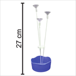 Suporte para Balões com 3 hastes com cachepô azul - 1 Un