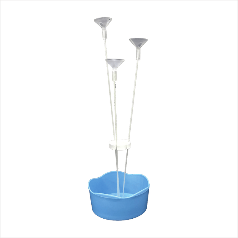 Suporte para Balões com 3 hastes com cachepô azul bebê - 1 Un