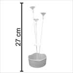 Suporte para Balões com 3 hastes com cachepô branco - 1 Un
