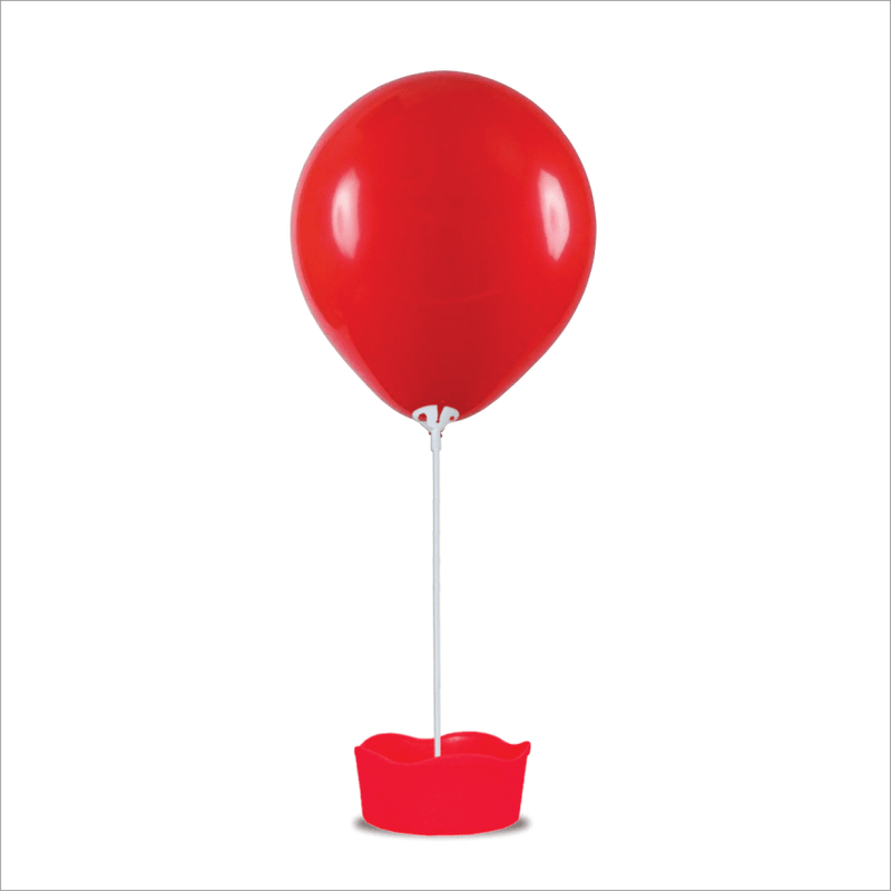 Suporte para Balões com 1 haste com cachepô vermelho - 1 Un