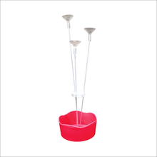 Suporte para Balões com 3 hastes com cachepô vermelho - 1 Un