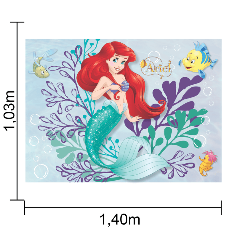 Painel Retangular de TNT para Decoração Festa Ariel - 1 Un
