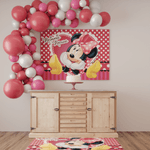 Painel Retangular de TNT Decoração Festa Minnie Modelo 2 - 1 Un