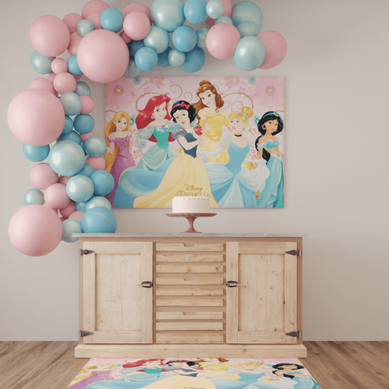 Painel Retangular TNT Decoração Disney Princesas Modelo 2 - 1 Un