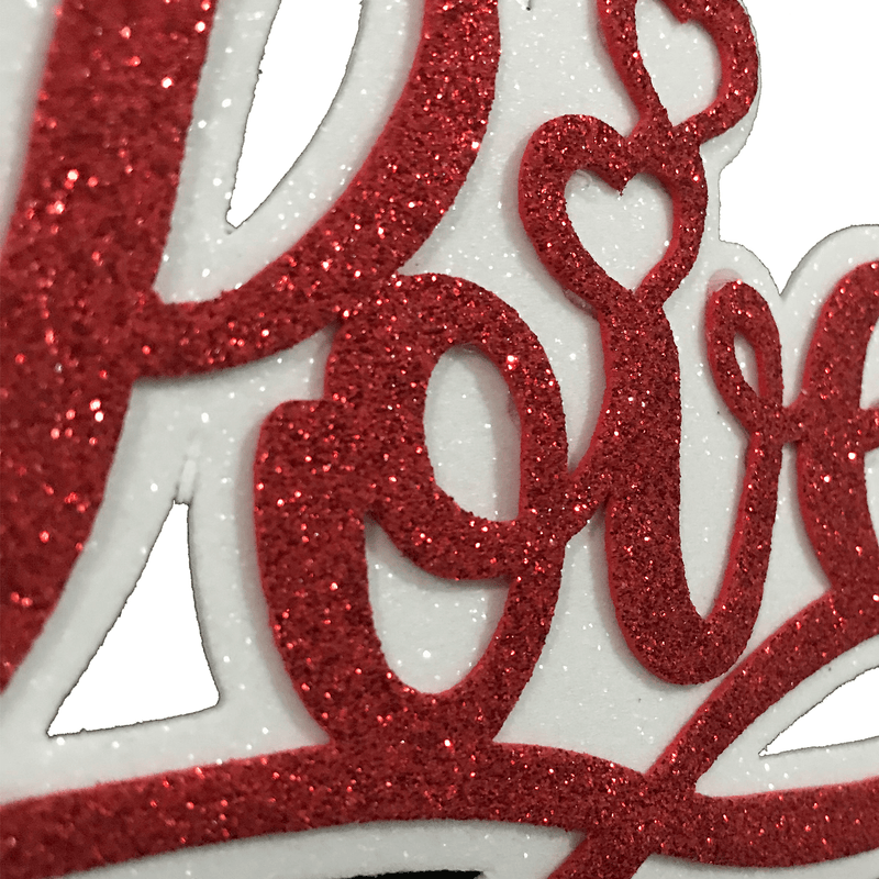 Topo de Bolo Decorativo 3D para Festa Love Vermelho - 1 Un